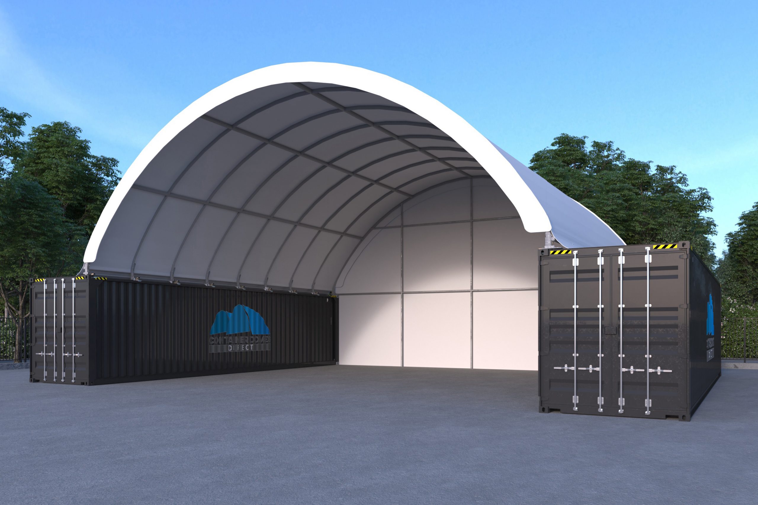 40 x 40ft Container Dome (12 X 12M) Incl Back Wall