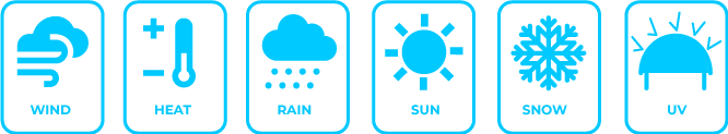 Temperature icons blue