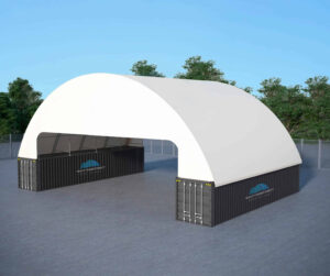 DT6040 DT7040 double truss 60 or 70ft span container dome shelter