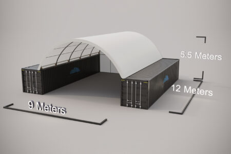 30 x 40FT SQUARE TUBE DOME (9 x 12M) INCL BACK WALL
