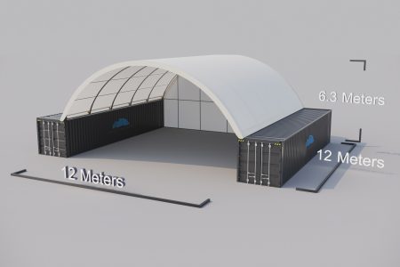 40 x 40FT SQUARE TUBE DOME (12 x 12M) INCL BACK WALL
