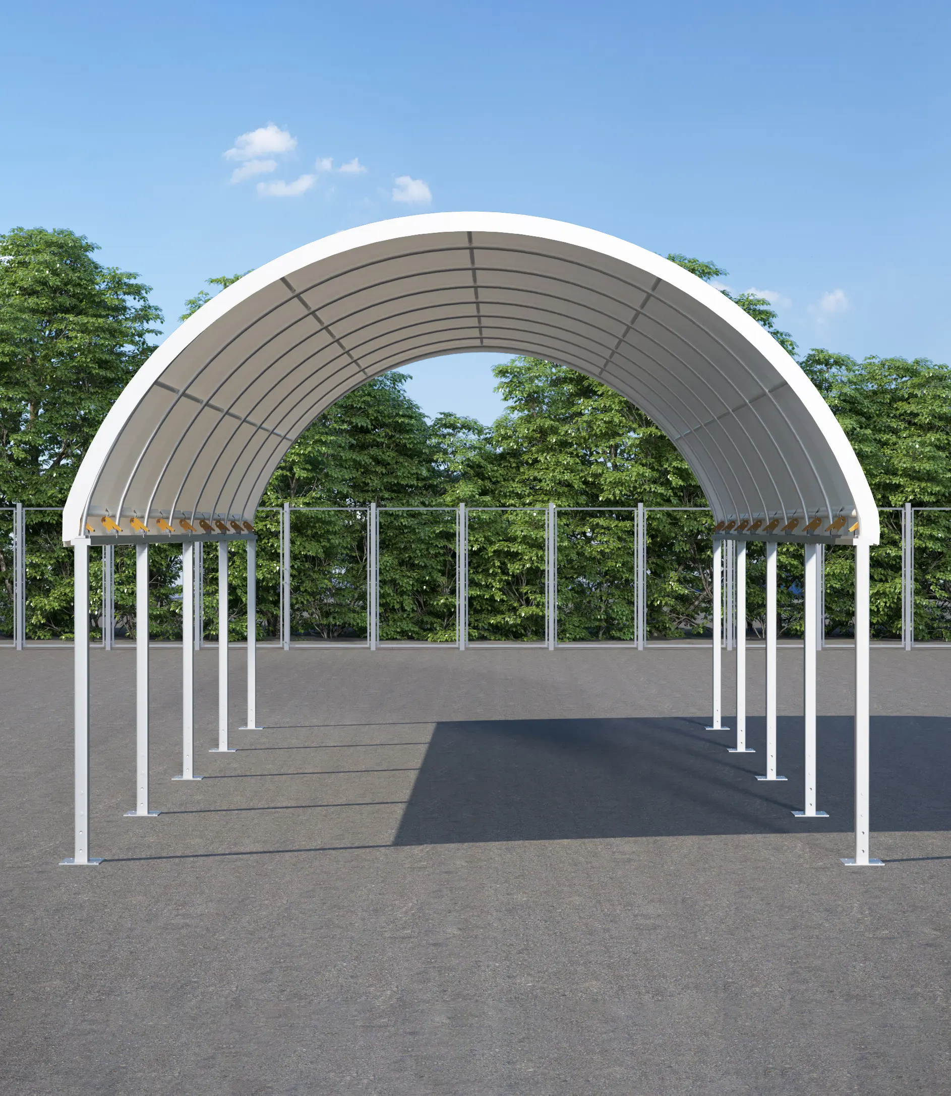 free standing post-mounted dome shelters