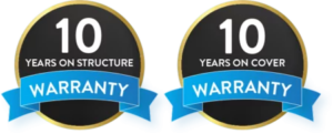 Quality Domes Direct 10 x 10 year warranty logo