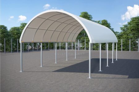 40ft long double row free standing dome shelter post kit